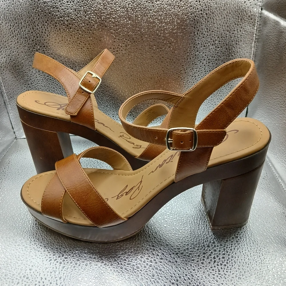 American Rag Brown Heeled Sandals Women's Size 11